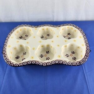 Temptations By Tara Purple Old World Ruffle Muffin/Cupcake Pan‎ & Stand VG Cond.